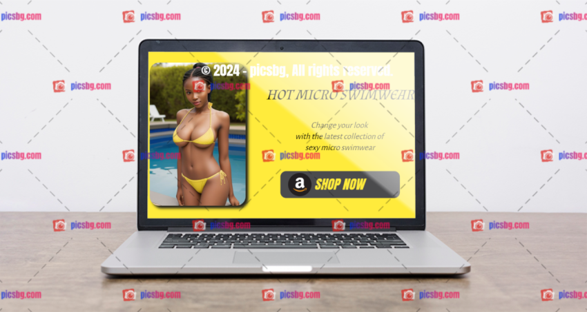 Stunning laptop mockup for swimwear Amazing sexy laptop mockup for swimwear!