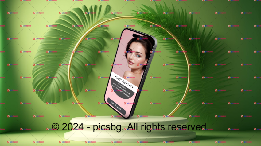 New amazing 3D phone mockup for beauty care 2024 Best new phone mockup for beauty care 2!